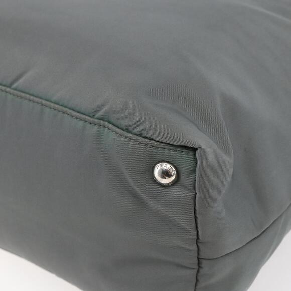 PRADA Tote Bag Nylon Khaki Silver Auth 146817 - Picture 15 of 16